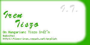 iren tiszo business card